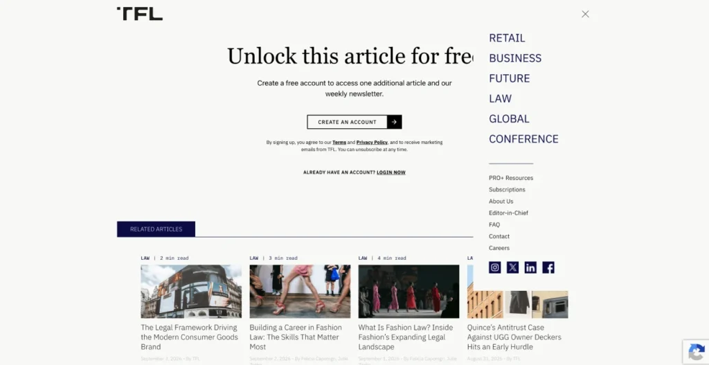 The Fashion Law professional subscription plans