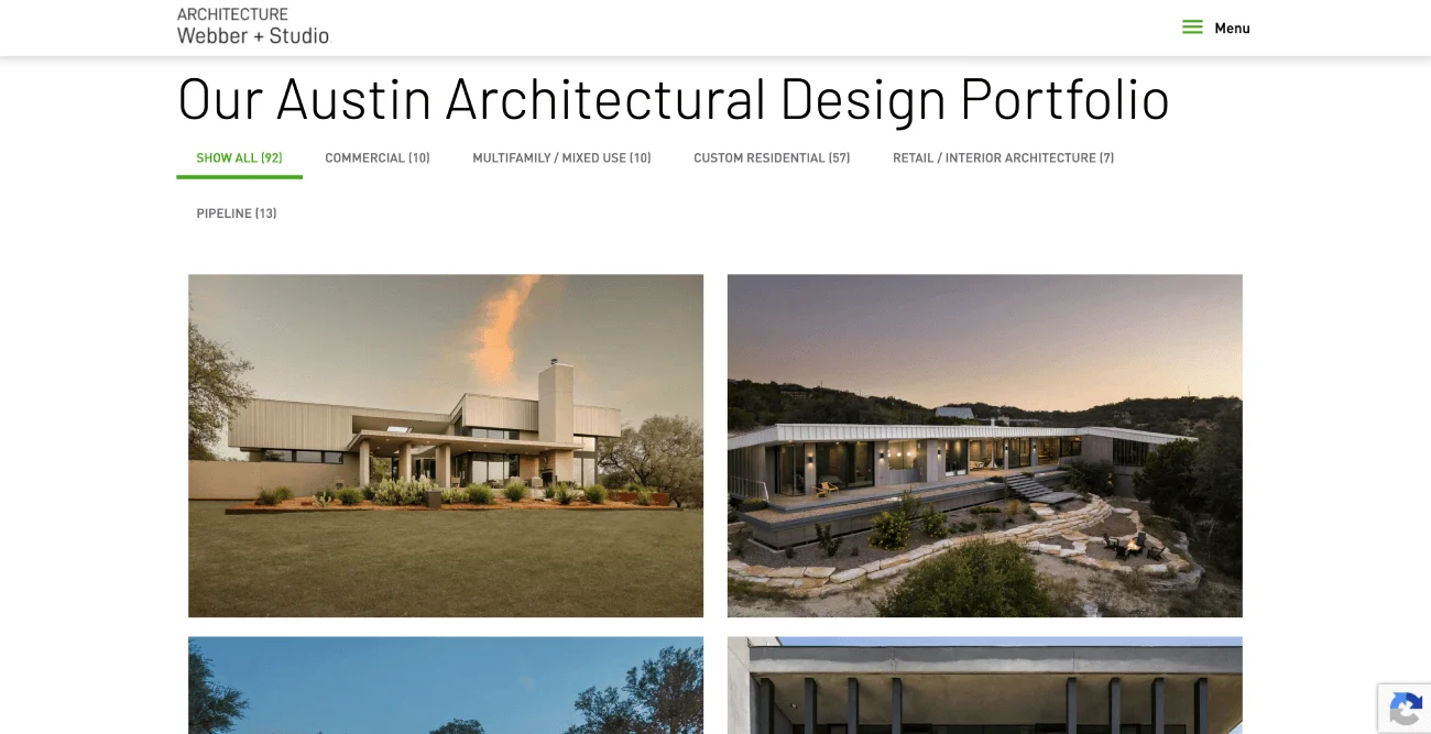 Webber + Studio architectural project portfolio