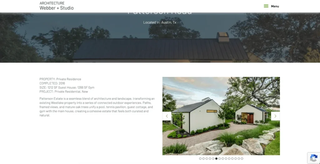 Webber + Studio residential and commercial architecture projects