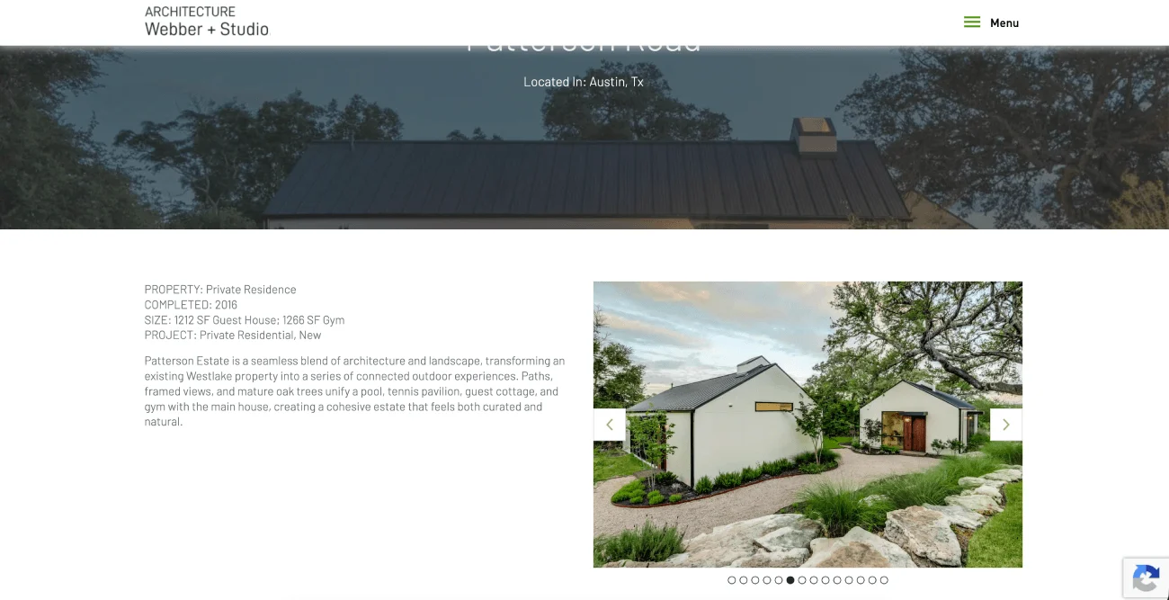 Webber + Studio residential and commercial architecture projects