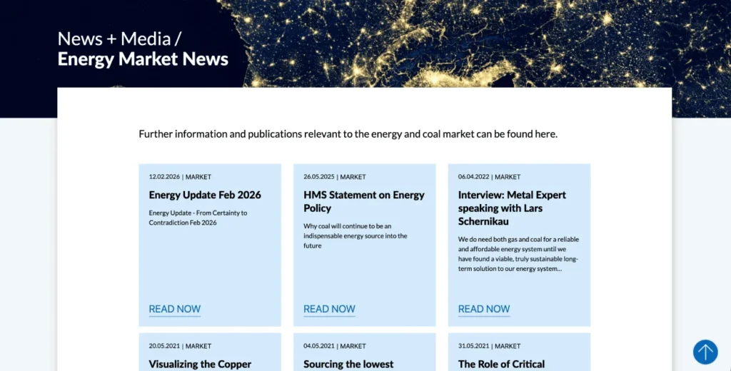 HMS Bergbau AG investor relations section