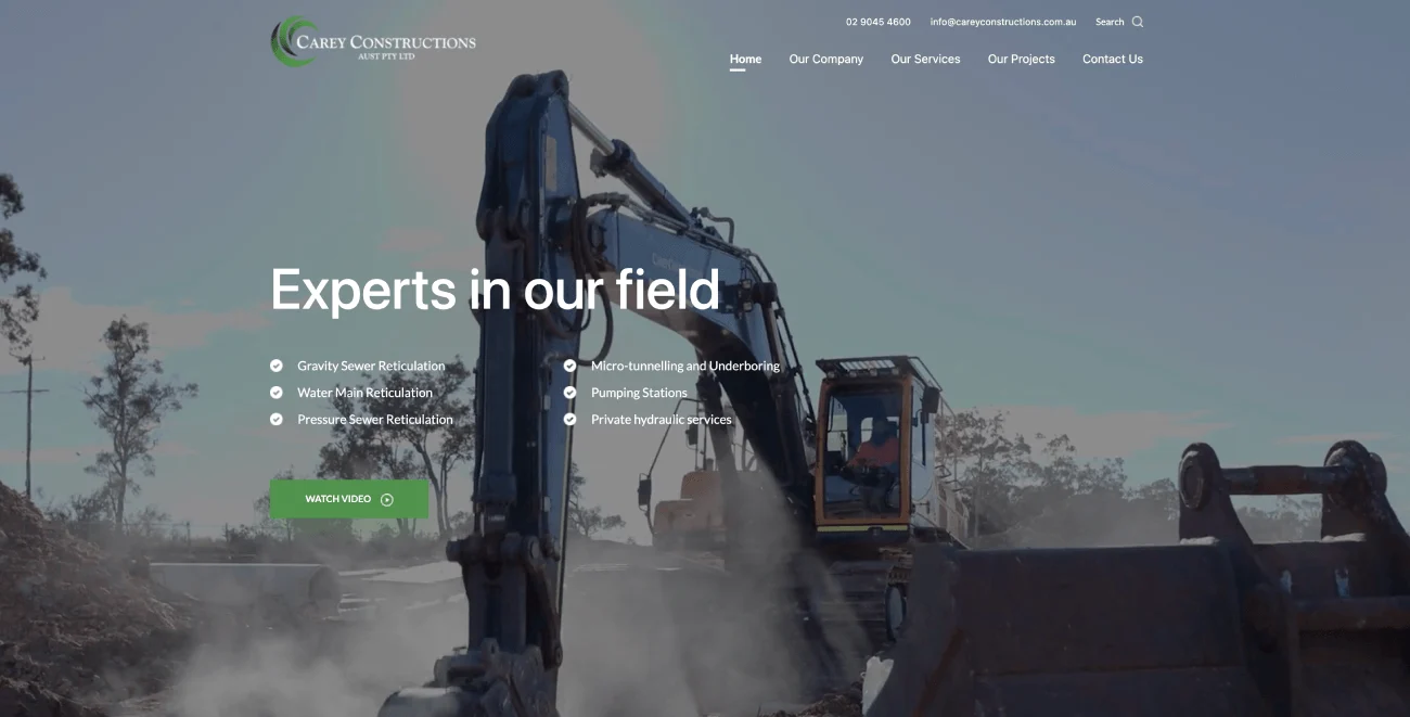 Carey Constructions WordPress website