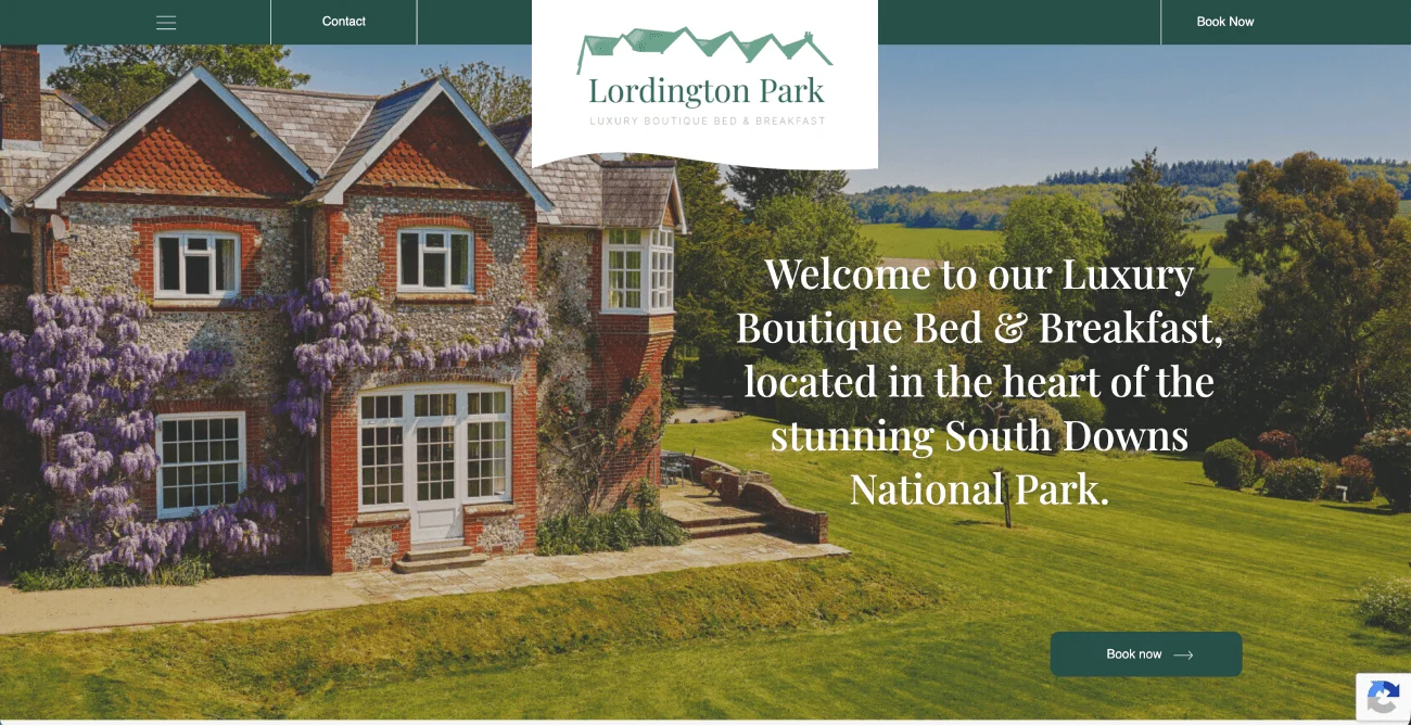 Lordington Park WordPress hospitality website