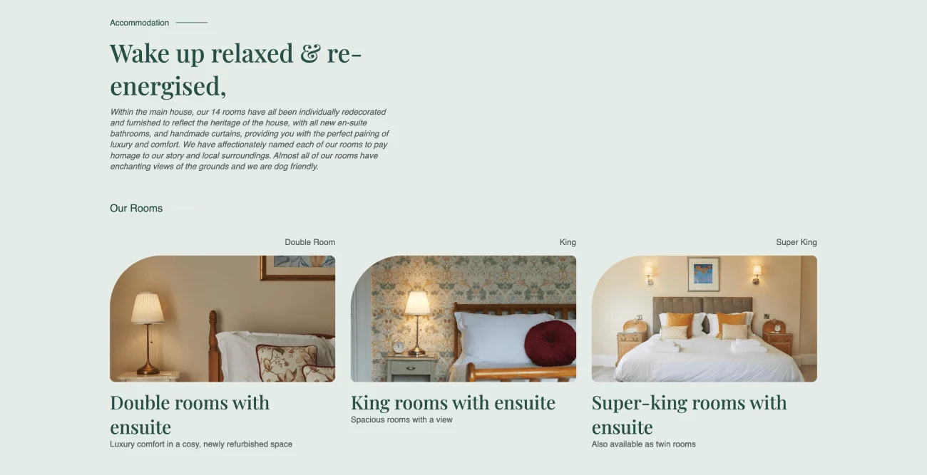 Rooms and countryside accommodation at Lordington Park