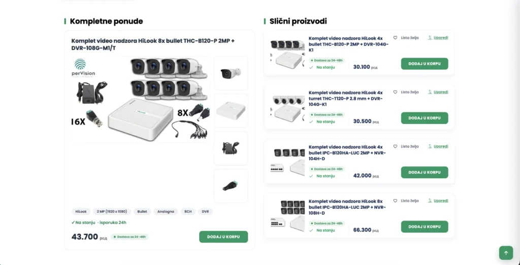 SuperVision WooCommerce development for security equipment