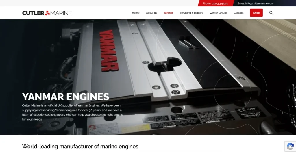 Yanmar marine engines and parts on the Cutler Marine website